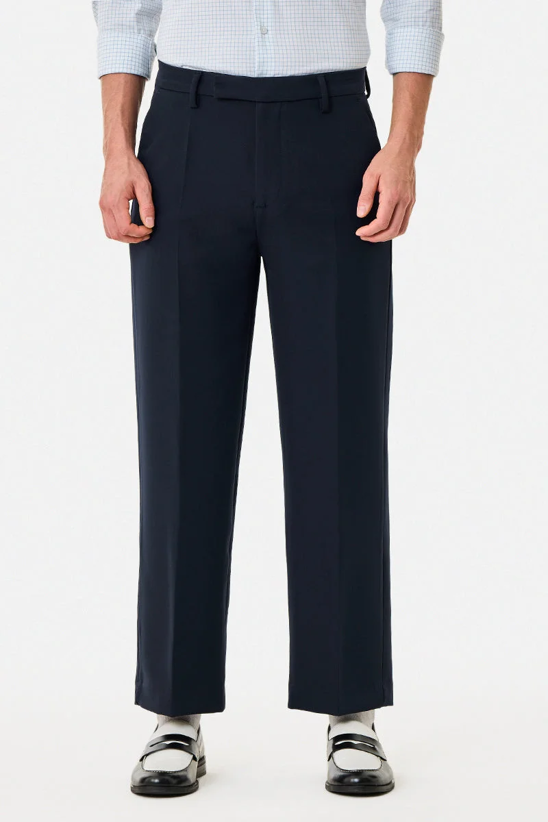 Snitch Navy Stretch Regular Fit Trousers for Men | Best Price UAE